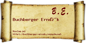 Buchberger Ernák névjegykártya
